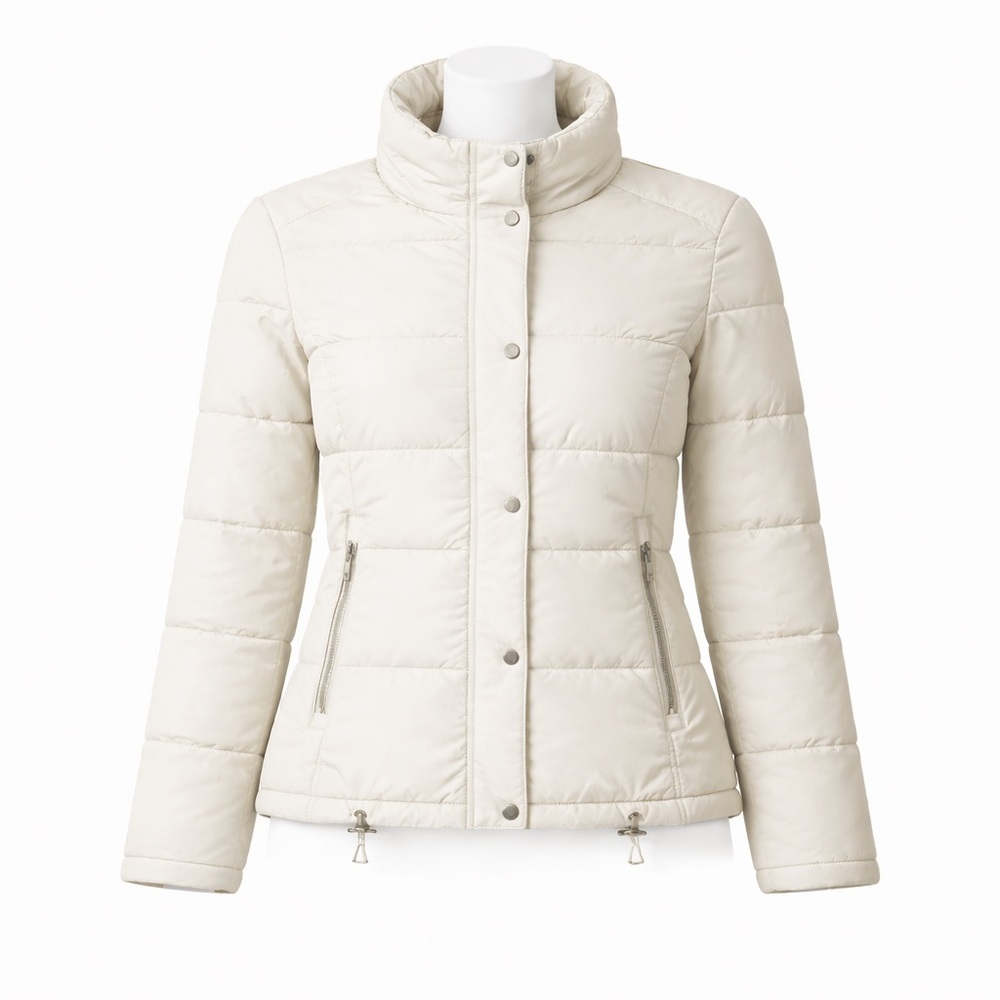 Size M Danier‎ Women’s Leather Down Puffer Jacket Quilted Zip Snap Coat